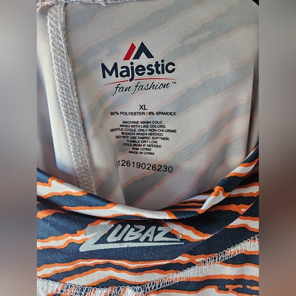 ZUBAZ NFL WOMEN'S CHICAGO BEARS 2 COLOR ZEBRA PRINT CAPRI LEGGING Size XL - Picture 7 of 9